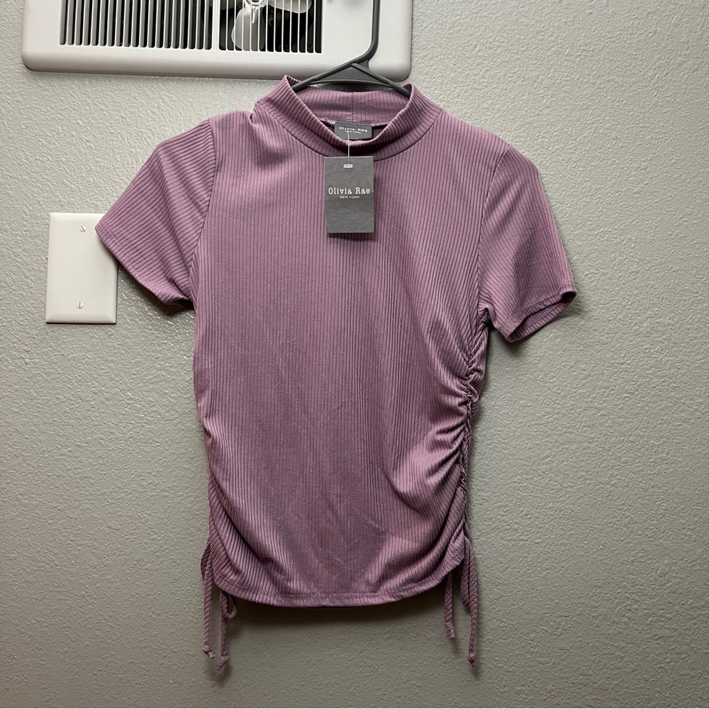 NWT Mock Neck Ribbed Top